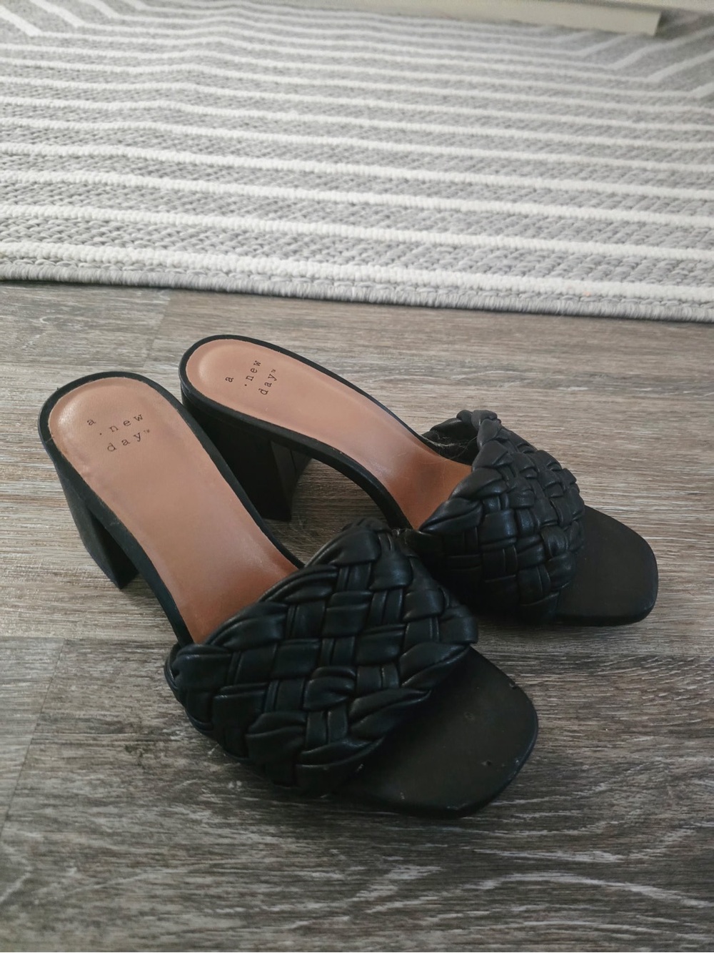 a new day Black Braided Block Heel Mules - Picture 2 of 3